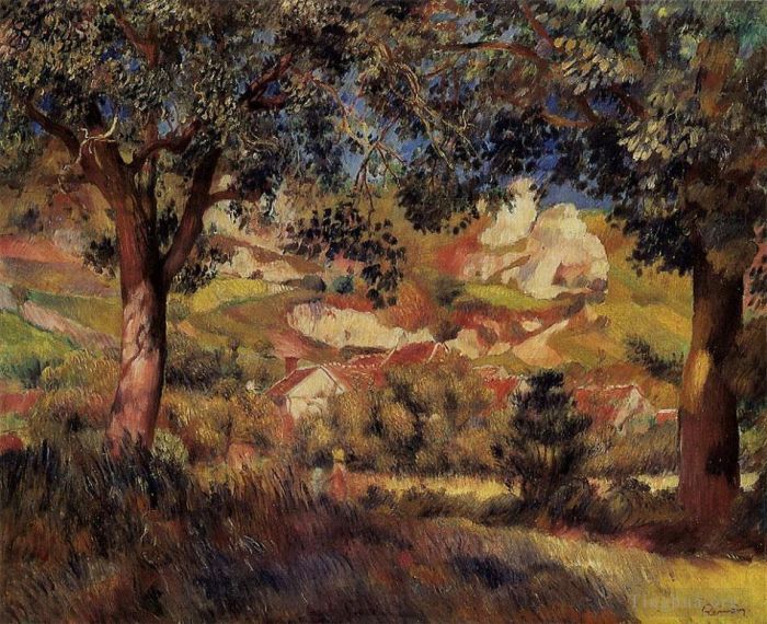 Pierre-Auguste Renoir Oil Painting - Lanscape in la roche guyon