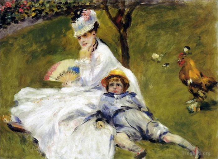 Pierre-Auguste Renoir Oil Painting - Madame Monet and Her Son