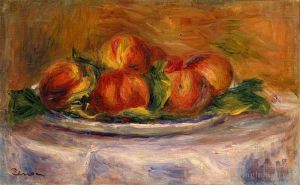 Artist Pierre-Auguste Renoir's Work - Peaches on a plate still life