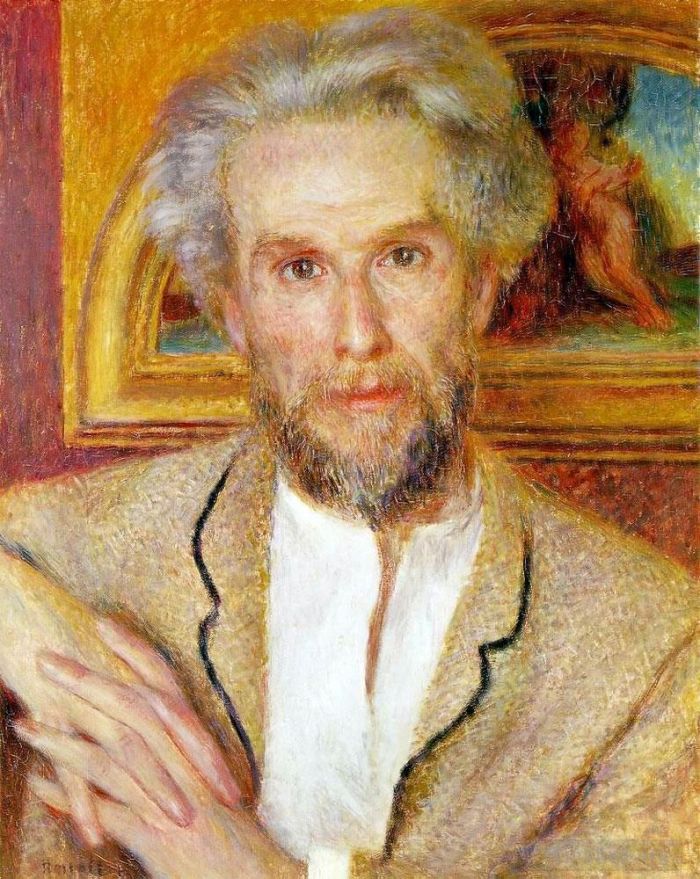 Pierre-Auguste Renoir Oil Painting - Portrait of victor chocquet 75