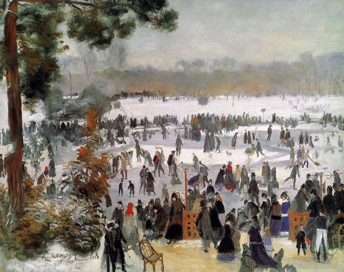 Pierre-Auguste Renoir Oil Painting - Skaters in the Bois de Boulogne