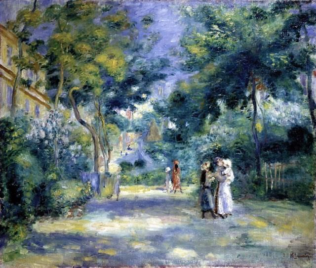 Pierre-Auguste Renoir Oil Painting - The garden in montmartre