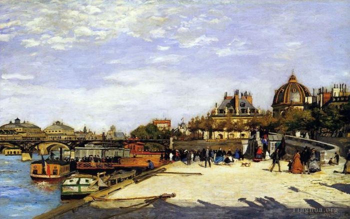 Pierre-Auguste Renoir Oil Painting - The Pont des Arts, Paris (The Pont des Arts and the Institut de France)