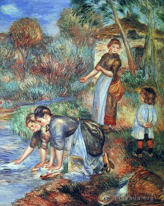 Pierre-Auguste Renoir Oil Painting - The washer women