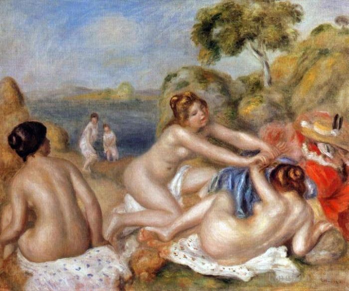 Pierre-Auguste Renoir Oil Painting - Three bathers