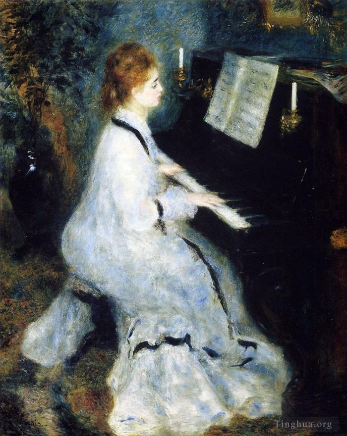 Pierre-Auguste Renoir Oil Painting - Woman at the piano
