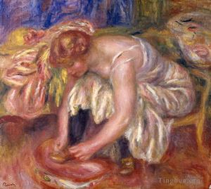 Artist Pierre-Auguste Renoir's Work - Woman tying her shoelace