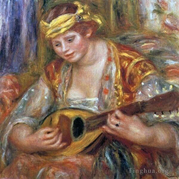 Pierre-Auguste Renoir Oil Painting - Woman with a mandolin