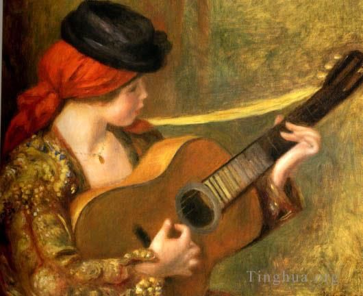 Pierre-Auguste Renoir Oil Painting - Young spanish woman with a guitar