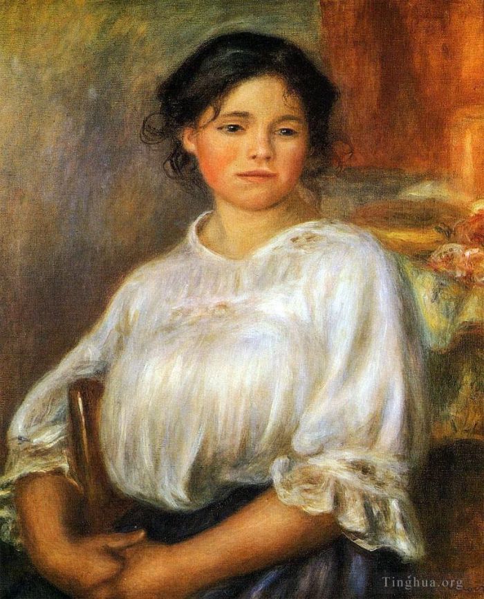 Pierre-Auguste Renoir Oil Painting - Young woman seated