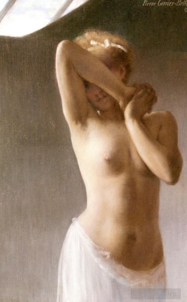 Pierre Carrier-Belleuse Oil Painting - La Premiere Pose