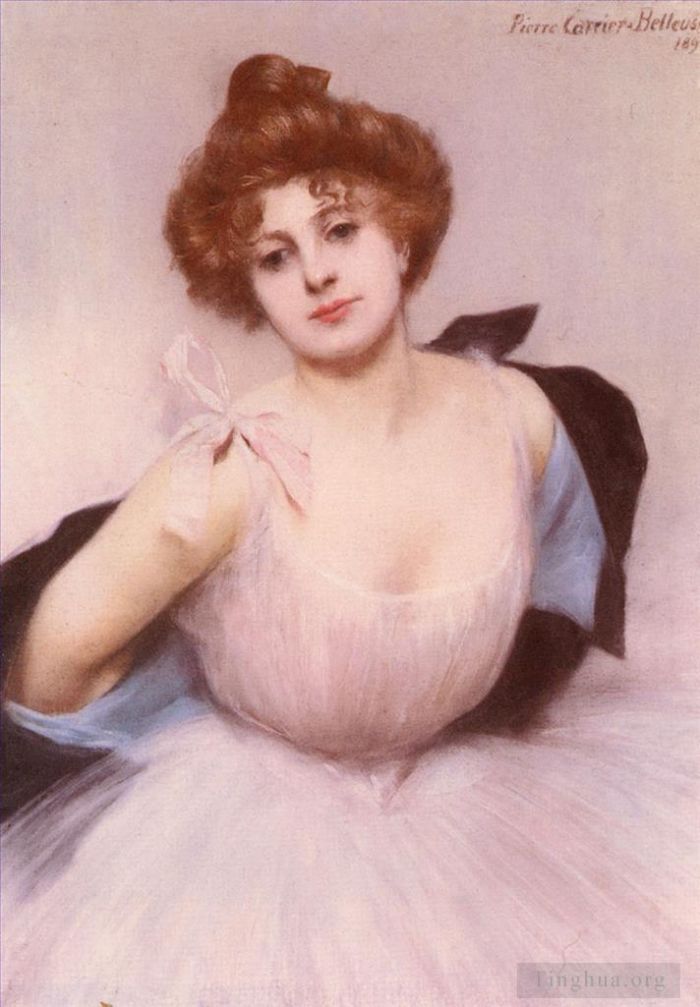 Pierre Carrier-Belleuse Oil Painting - Portrait Of A Dancer ballet dancer