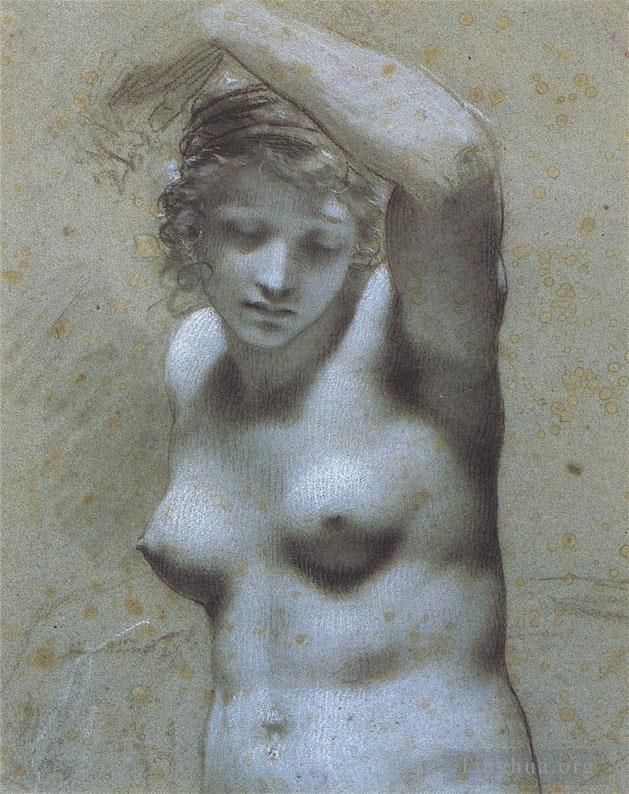 Pierre-Paul Prud'hon Various Paintings - Femme nue en buste