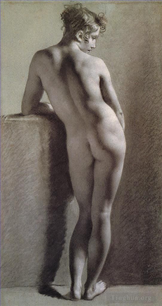Pierre-Paul Prud'hon Various Paintings - Standing Female Nude Seen from the Back