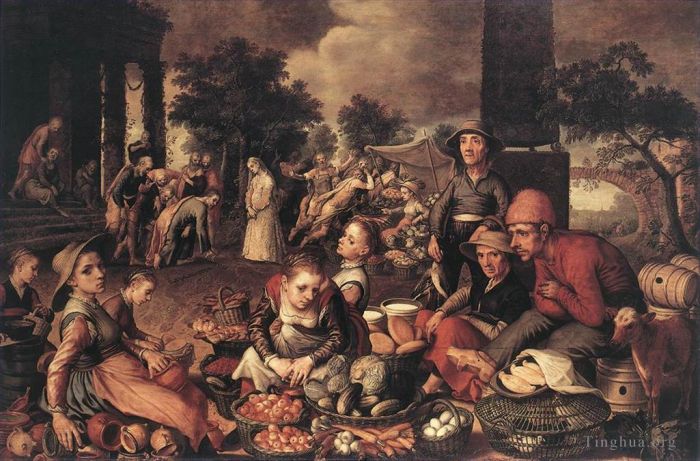 Pieter Aertsen Oil Painting - Christ And The Adulteress