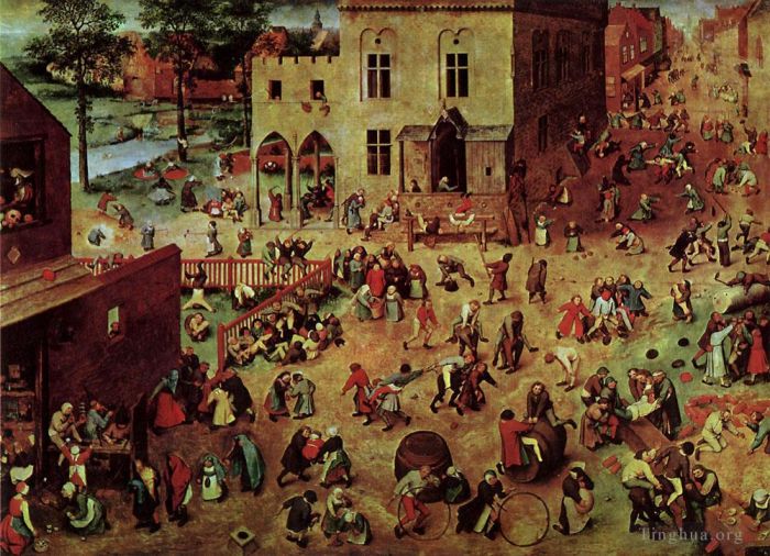 Pieter Brueghel the Elder Oil Painting - Childrens Games