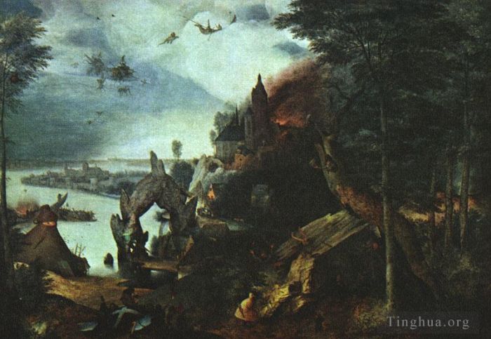 Pieter Brueghel the Elder Oil Painting - The Temptation of Saint Anthony