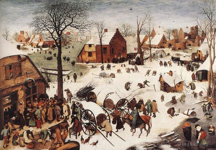 Pieter Brueghel the Elder Oil Painting - The Numbering At Bethlehem