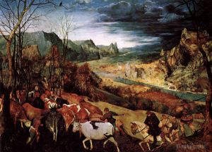 Artist Pieter Brueghel the Elder's Work - The Return of the Herd