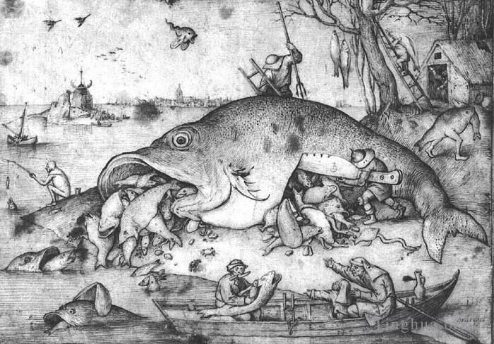 Pieter Brueghel the Elder Various Paintings - Big Fishes Eat Little Fishes