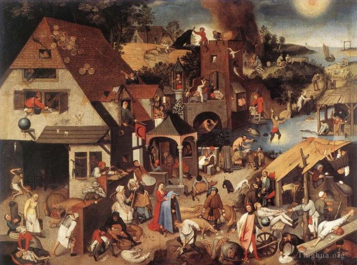 Pieter Bruegel the Younger Oil Painting - Proverbs