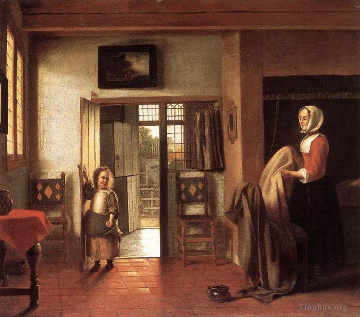 Pieter de Hooch Oil Painting - The Bedroom