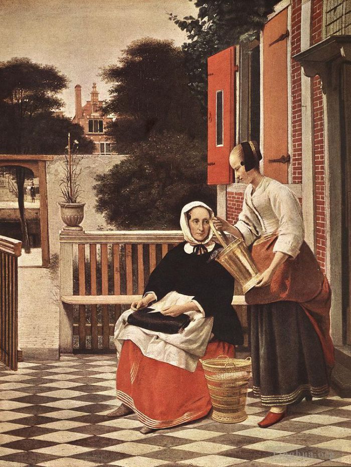 Pieter de Hooch Oil Painting - A Mistress and her Maid