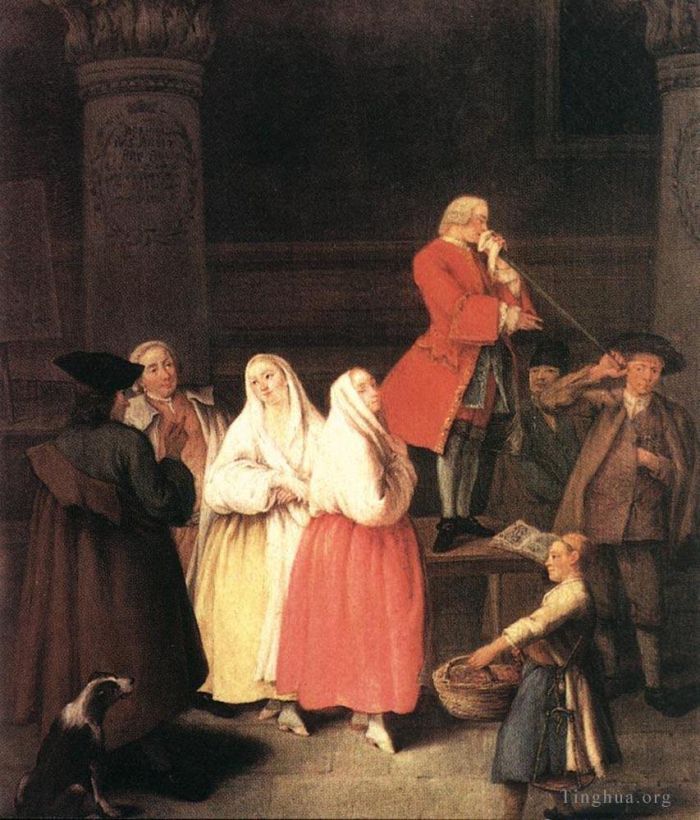 Pietro Longhi Oil Painting - The Soothsayer