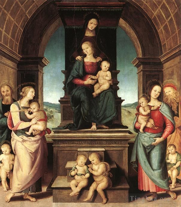 Pietro Perugino Oil Painting - The Family of the Madonna