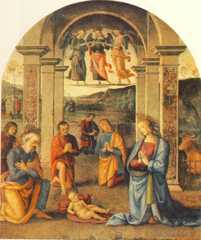 Pietro Perugino Oil Painting - The Presepio 1498