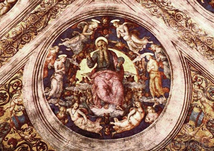 Pietro Perugino Various Paintings - God the Creator and Angels