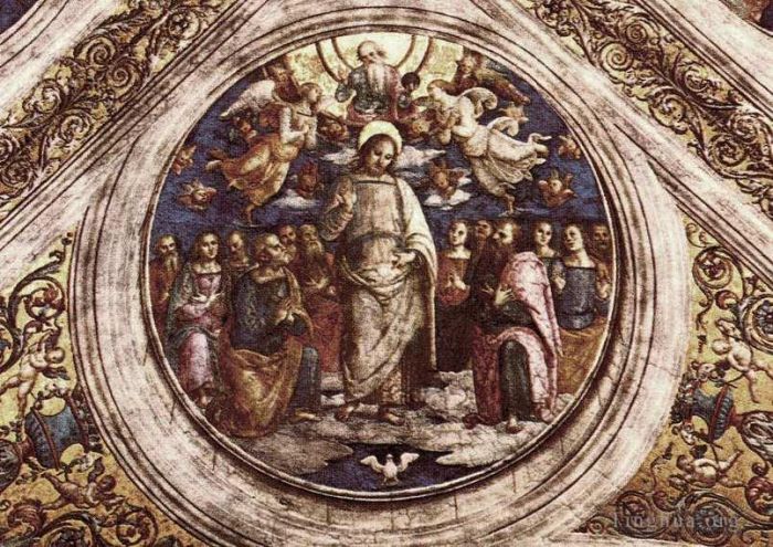 Pietro Perugino Various Paintings - The Holy Trinity and the Apostles