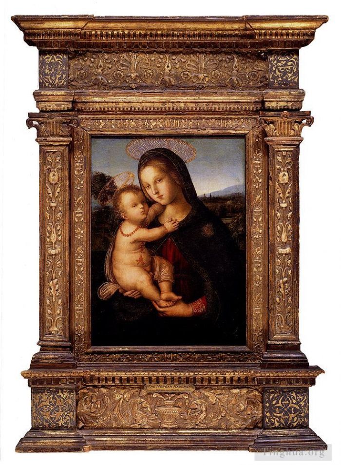 Bernardino di Betto Oil Painting - Di Betto The Madonna And Child Before A Landscape