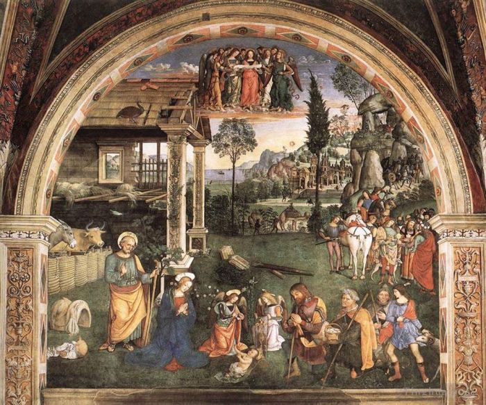 Bernardino di Betto Various Paintings - Adoration Of The Child