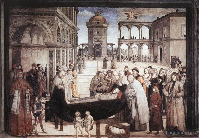 Bernardino di Betto Various Paintings - Death Of St Bernadine