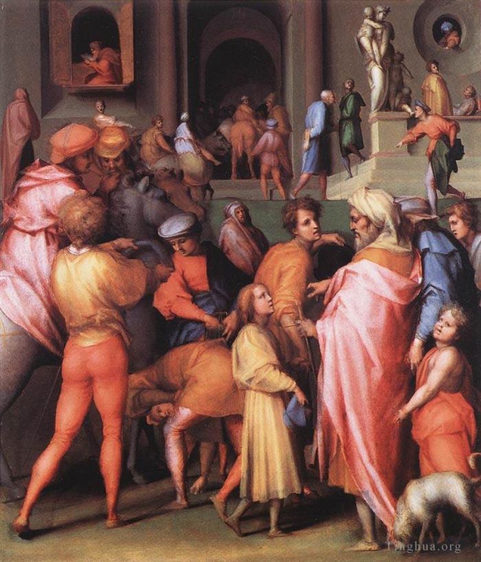 Jacopo da Pontormo Oil Painting - Joseph Being Sold To Potiphar