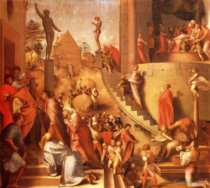Jacopo da Pontormo Oil Painting - Joseph With Jacob In Egypt