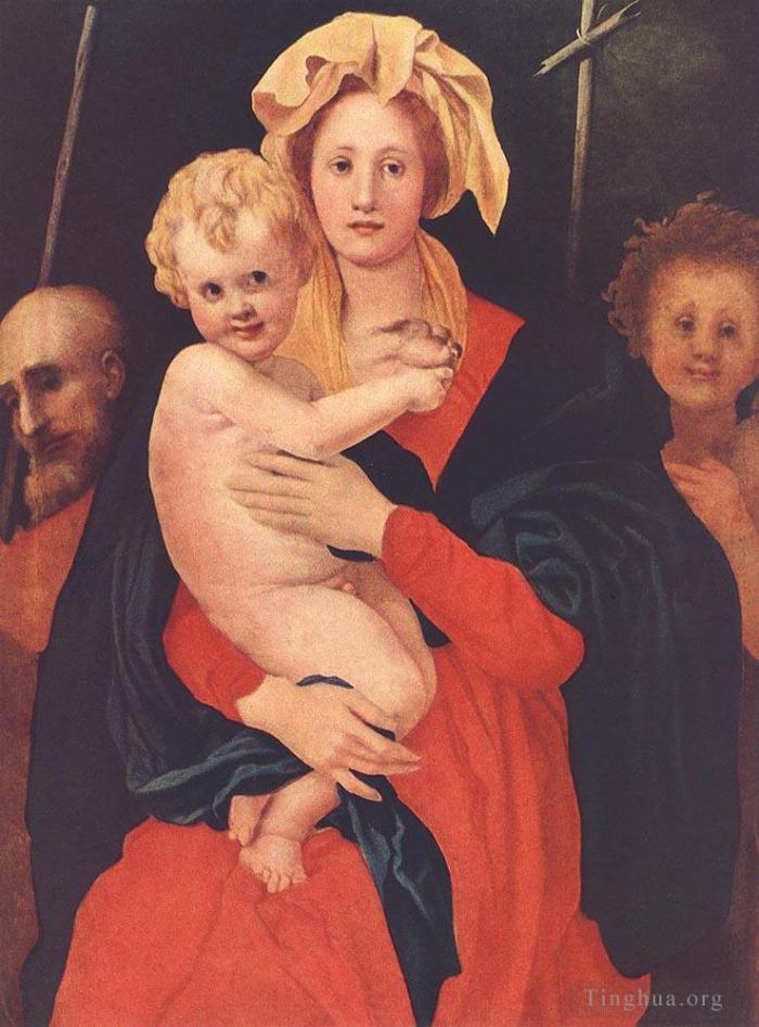 Jacopo da Pontormo Oil Painting - Madonna And Child With St Joseph And Saint John The Baptist