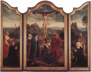 Artist Quentin Matsys's Work - Christ on the Cross with Donors