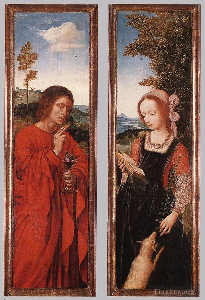 Quentin Matsys Oil Painting - John the Baptist and St Agnes