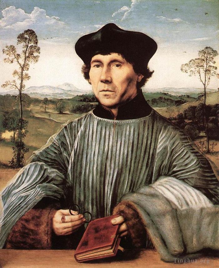 Quentin Matsys Oil Painting - Portrait of a Canon
