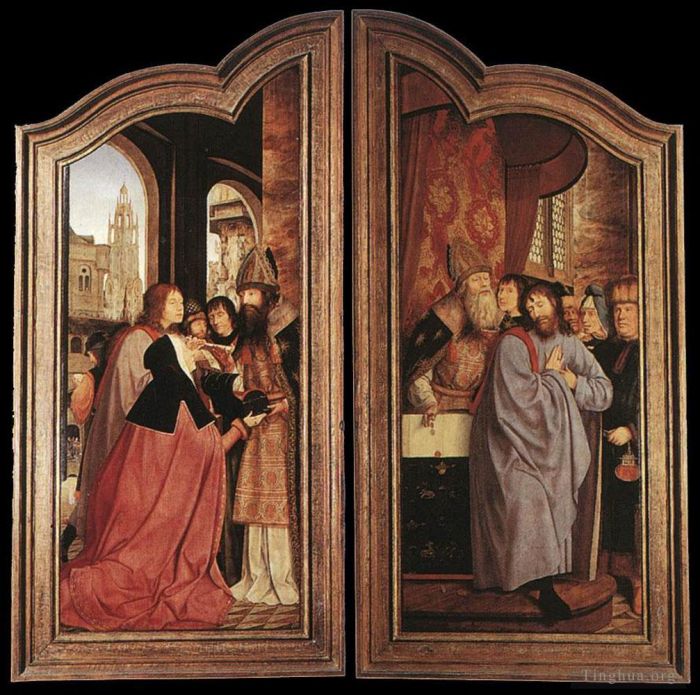 Quentin Matsys Oil Painting - St Anne Altarpiece closed