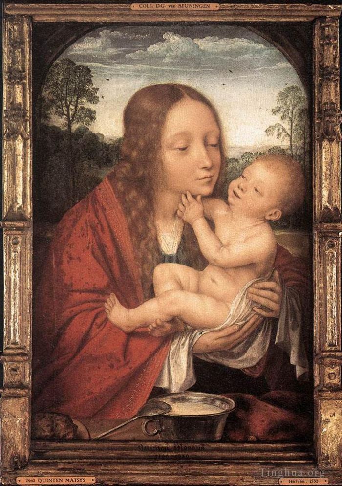 Quentin Matsys Oil Painting - Virgin and Child in a Landscape