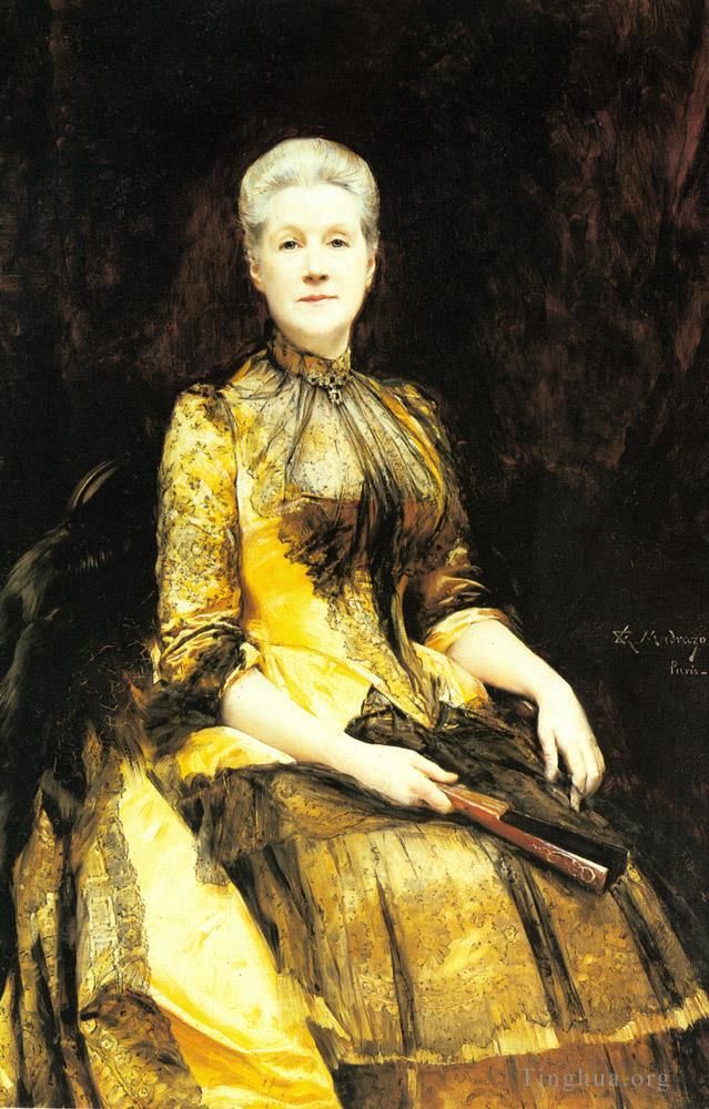 Raimundo de Madrazo y Garreta Oil Painting - A Portrait Of Mrs James Leigh Coleman