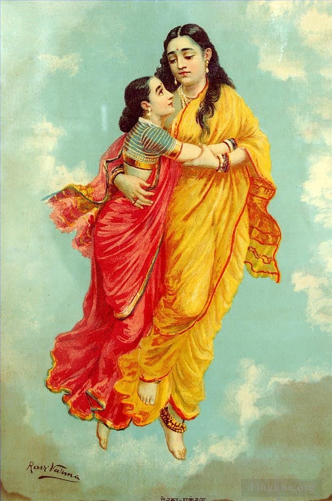 Raja Ravi Varma Oil Painting - Agaligai