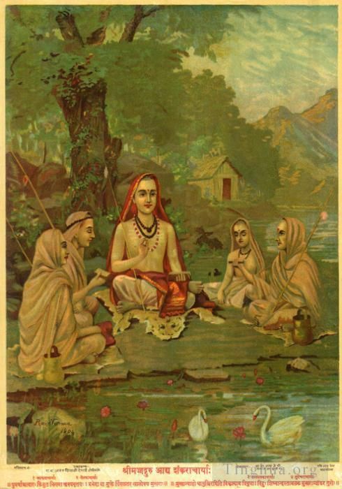Raja Ravi Varma Oil Painting - SHRIMADGURU ADI SHANKARACHARYA