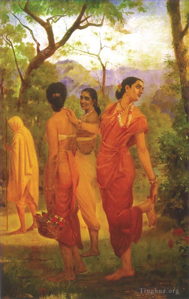 Raja Ravi Varma Oil Painting - Shakuntala columbia