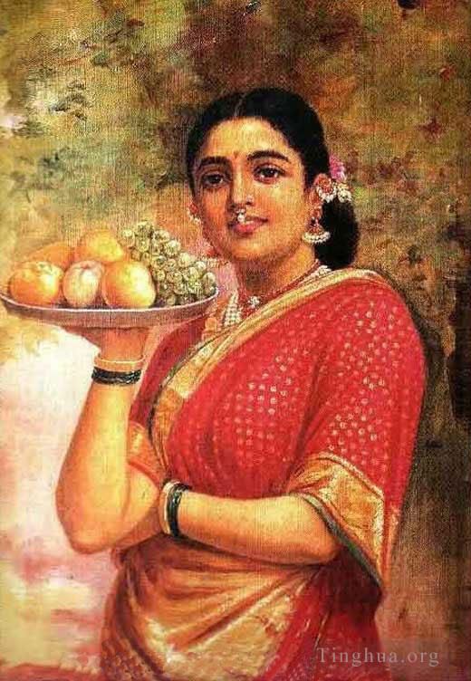 Raja Ravi Varma Oil Painting - The Maharashtrian Lady
