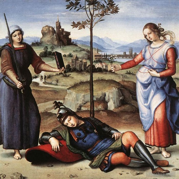 Raphael Oil Painting - Allegory The Knights Dream