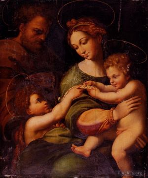 Artist Raphael's Work - Holy Famliy With Saint John The baptist